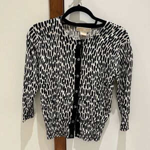 Michael Kors Black and White animal print cardigan